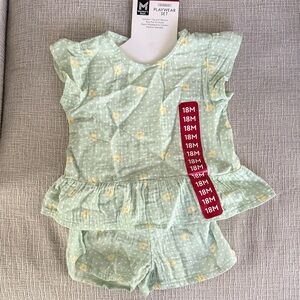 Member’s Mark Mint Green Baby Shorts and Shirt